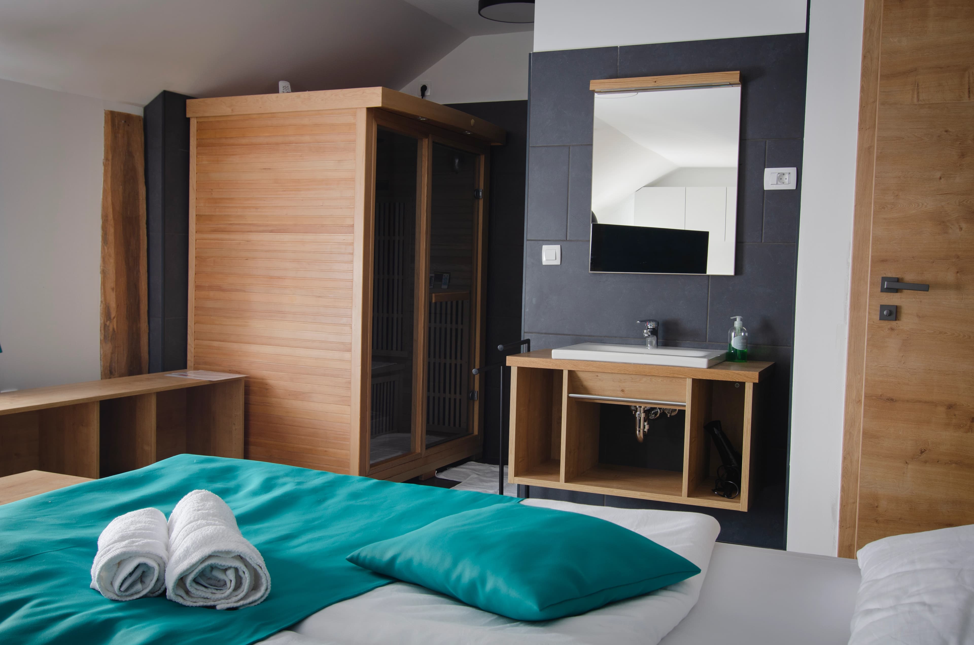 Notranjost apartmaja s savno